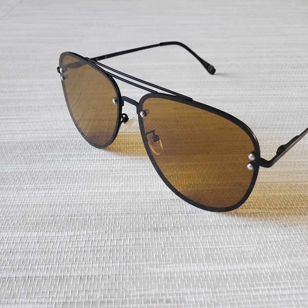 Oversized Unisex Aviator Style Polarized Rimless Sunglasses NEW